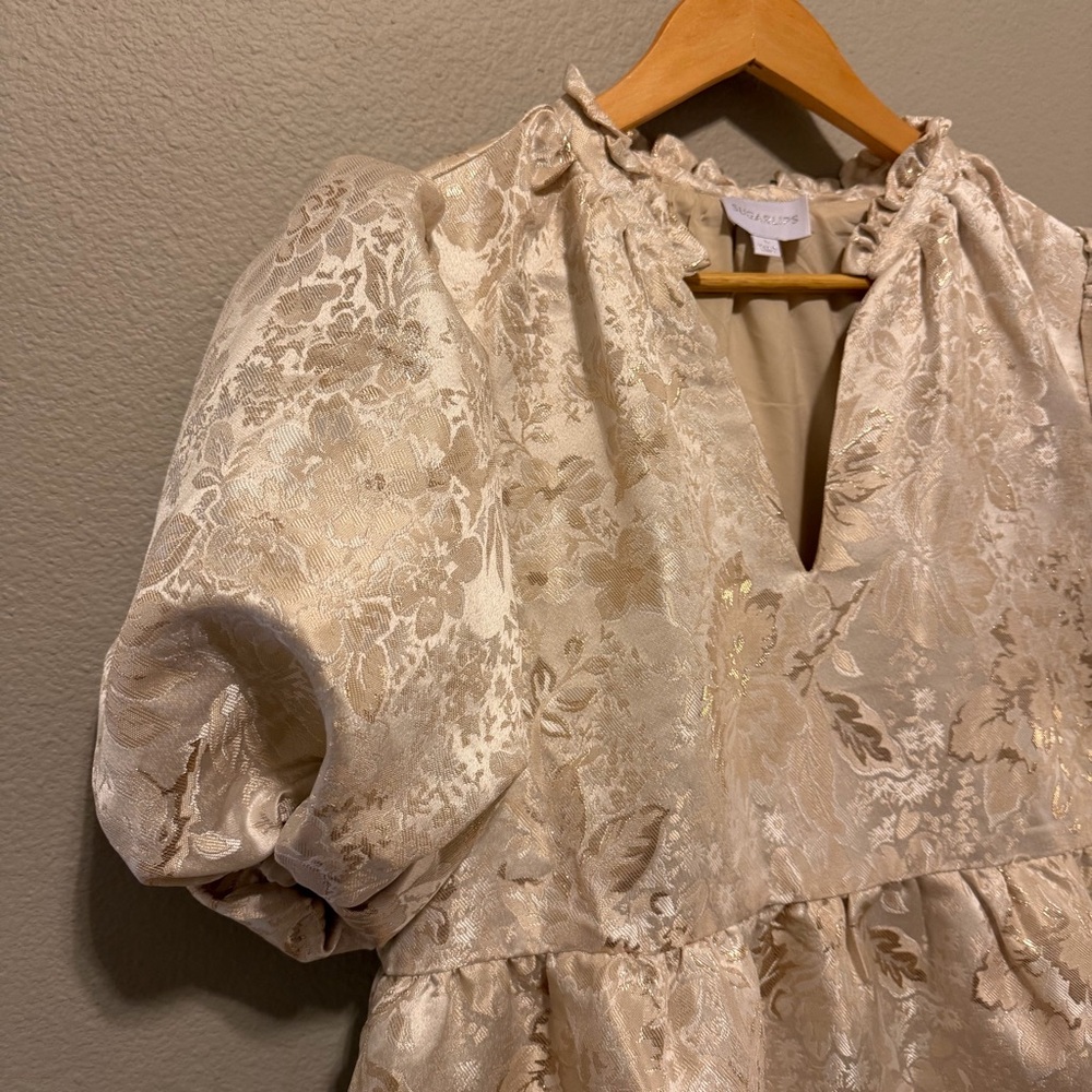 Sugarlips Ivory Puff Sleeve Mini Dress - Picture 5 of 10